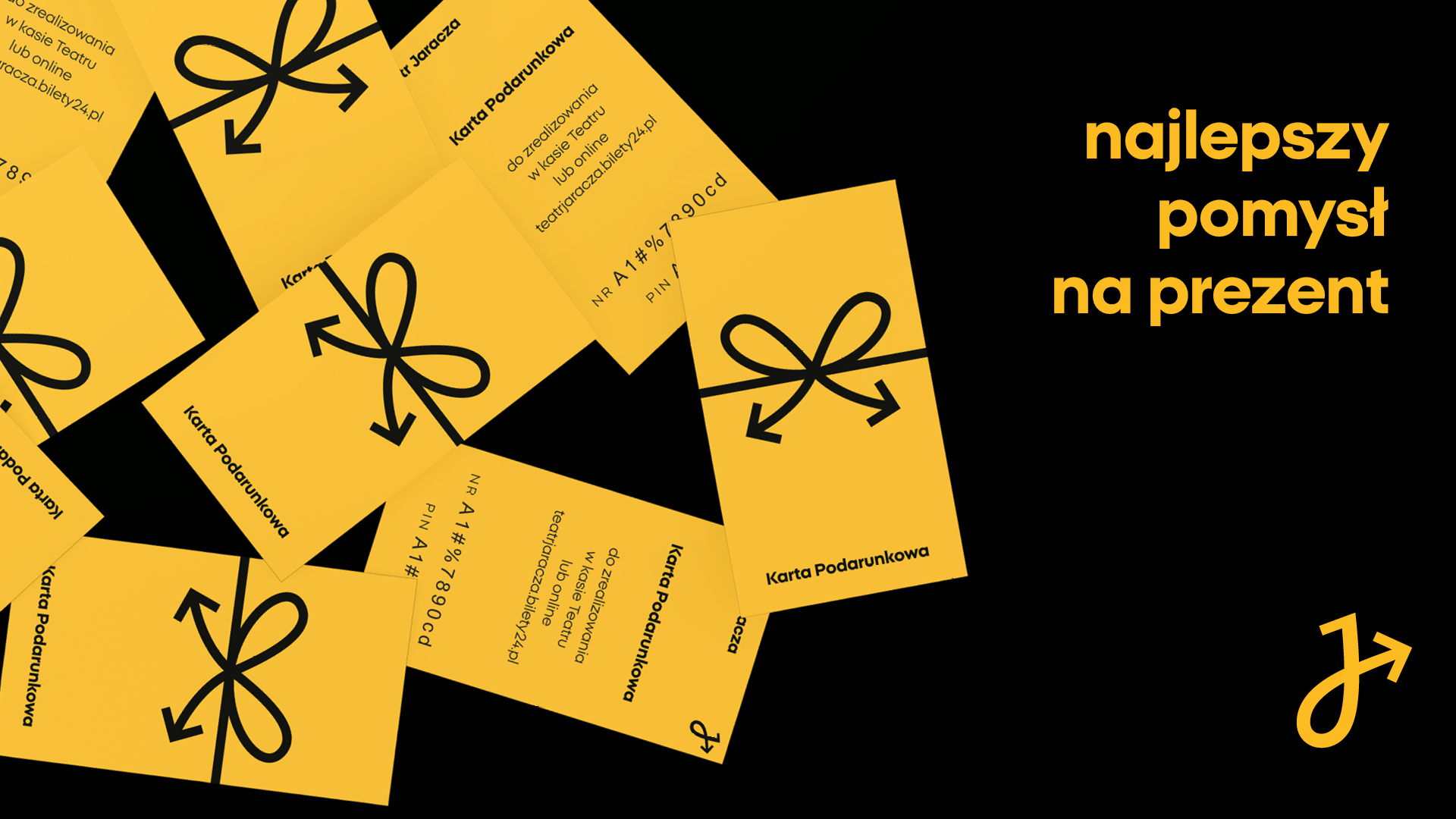 grafika przedstawiająca karty podarunkowe Teatru Jaracza