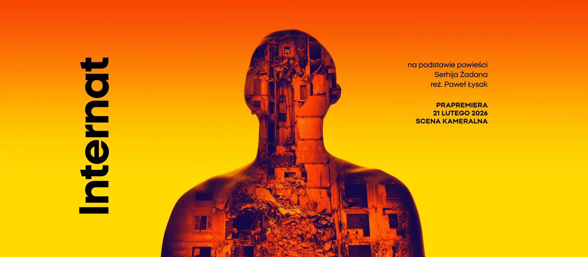 grafika na bazie plakatu do przedstawienia Internat