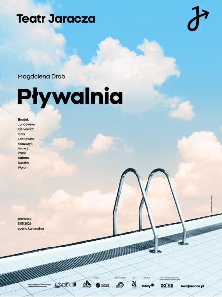 grafika na bazie plakatu do przedstawienia Pływalnia