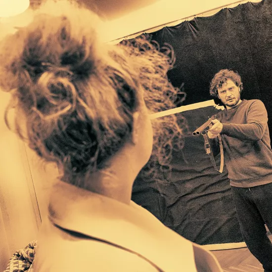 „Dzień Walentego” | Iwona Karlicka, Marcin Włodarski | zdjęcie z próby | fot. Marcin Nowak