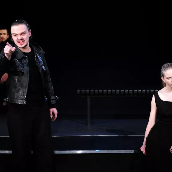 zdjęcie ze spektaklu Barbelo, o psach i dzieciach, fot. Greg Noo-Wak