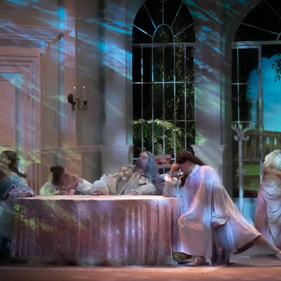 „Świętoszek", scena zbiorowa, fot. Mikołaj Pływacz