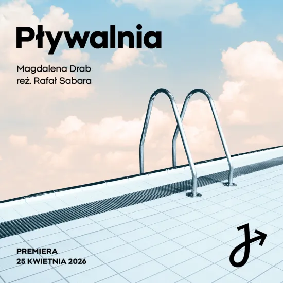 grafika na bazie plakatu do przedstawienia Pływalnia