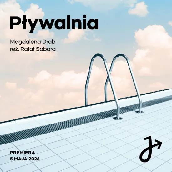 grafika na bazie plakatu do przedstawienia Pływalnia